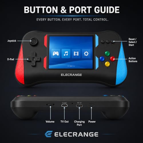 Image of Super X7M Game Box Handheld Retro Gaming Console with 500 Built-in Classic Games, 3.5 Inch Colour Screen, Rechargeable Battery, TV Output, Portable Video Game Player for Kids & Adults