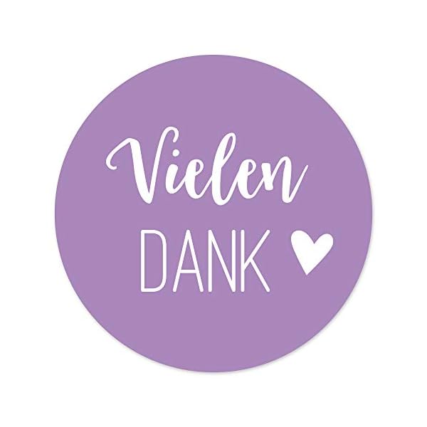 KuschelICH Vielen Dank Aufkleber - Premium Sticker mit Herz in verschiedenen Farben - 5 cm Durchmesser