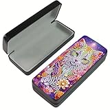 MVVMTOP 5D Diamond Art Painting Eye Glass Case, DIY cat, Glasses Storage Box Diamond Painting Sunglass Case for Adults Handmade Diamond Art for Art Craft Gift Travel Sunglass Eyeglasses