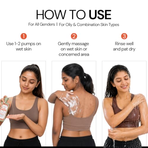 Image of Acne Control Salicylic Acid Body Wash for Body and Back Acne, 400ml, Actives with Niacinamide, Tea Tree, Lactic Acid, Strawberry Skin Shower Gel for Men and Women