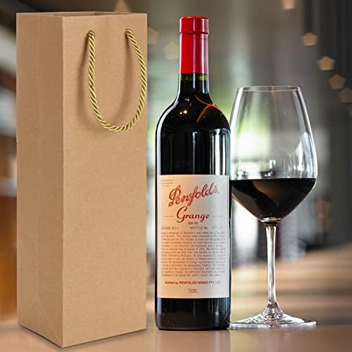 AKOLAFE 30PCS Kraft Paper Wine Gift Bags Bottle Gift Bags Bulk Cheap Brown Wine Bags Gift Multipack Bottle Bags for Wine Bottle Wine Bag with Twisted Handles for Christmas, Wedding, Party