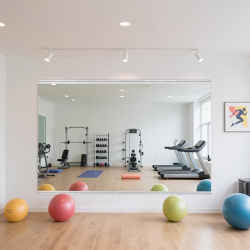 CUCZUUS 3 Stück 122x61cm Spiegel für Zuhause Fitnessstudio groß gehärtetes Glas Wandmontage Ganzkörperspiegel für Garage Tanzstudio Dekoration Yoga Schlafzimmer Badezimmer