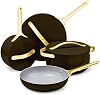 Juego de 12 piezas de utensilios de cocina de cerámica antiadherente Caraway | Ollas, sartenes, tapas y almacenamiento de cocina, libre de PFAS y PFOA, apto para horno y compatible con todas las cocinas, Negro 2