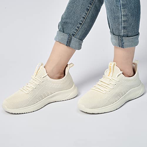Image of Lamincoa Womens Slip On Walking Shoes Non Slip Casual Road Running Lightweight Mesh Fashion Sneakers for Gym Travel Workout