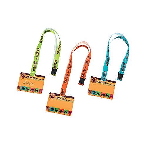 Fun Express African Safari Vbs Lanyard - Jewelry - Necklaces - Badge Holders - VBS Vacation Bible School Supplies/Decor - 12 Pieces