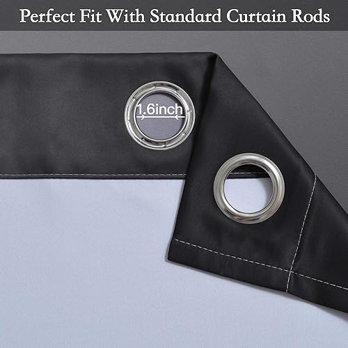 SimpleHome Ombre Room Darkening Curtains for Bedroom, Gradient Black to Grey White Light Blocking Thermal Insulated Grommet Window Curtain/Drapes for Living Room,2 Panels, 52x90 inches Length - Cosy Home Interiors SimpleHome Ombre Room Darkening Curtains for Bedroom, Gradient Black to Grey White Light Blocking Thermal Insulated Grommet Window Curtain/Drapes for Living Room,2 Panels, 52x90 inches Length - Image 3