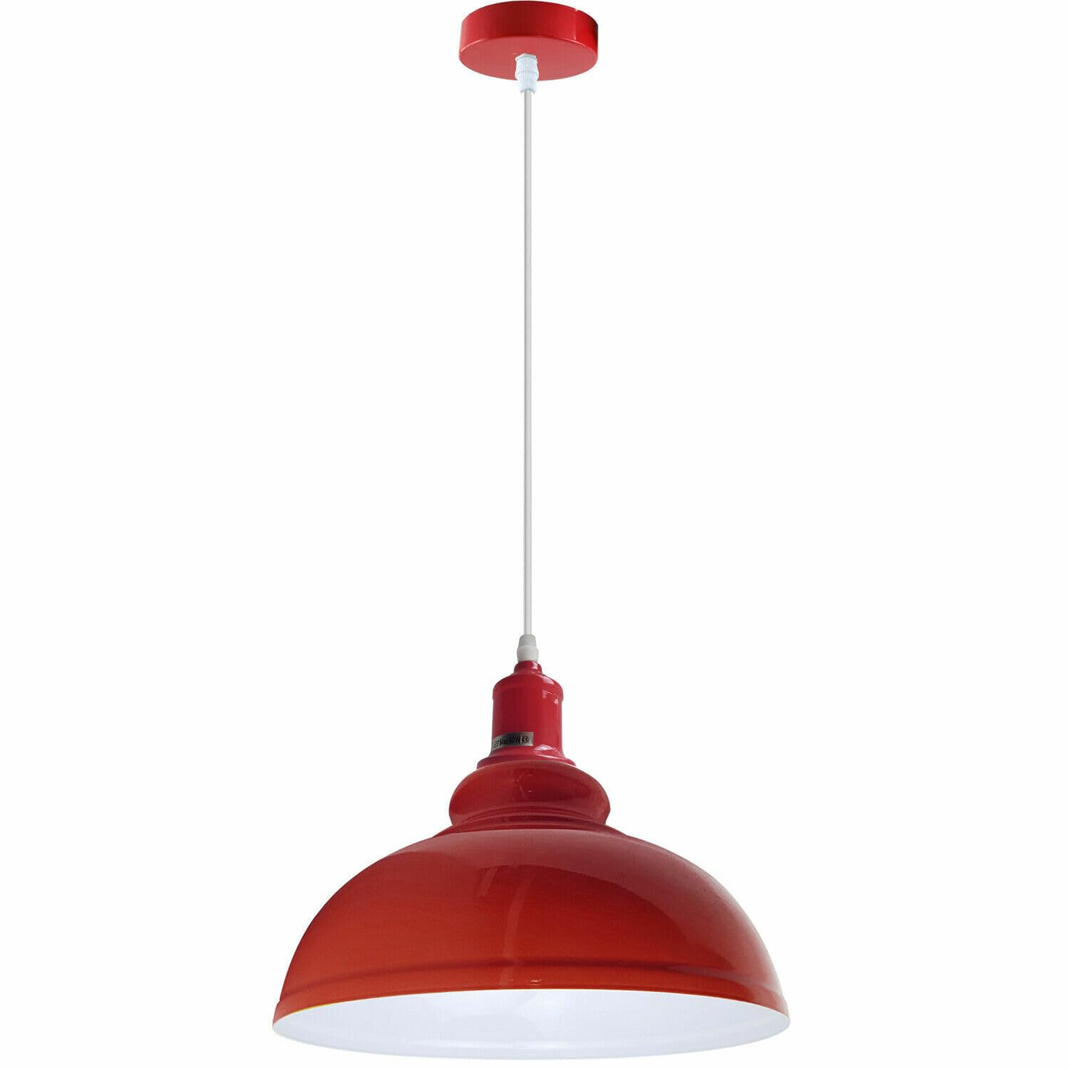 LEDSone Modern Industrial Ceiling Pendant Light 2Pack Metal Hanging Light Fixture with 95cm Adjustable Cable Vintage Lighting for Bedroom Hallway Office Kitchen and Living Room (Red (1 Pack))