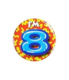 PD-Party 6014708 Birthday Badge I´m 8 | Geburtstag Metall Abzeichen | Partei Feier Knöpfe - I’m 8, Mehrfarbig, 5.5cm Länge x 5.5cm Breite x 0.5cm Höhe