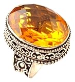 Los artesanos independientes CITRINO Anillo Cuarzo/anillo de la...