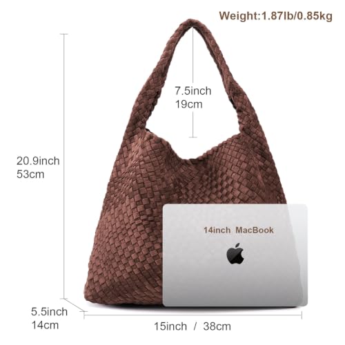 Image of MELOLILA Large Woven Tote Bag for Women Weave Purse Woven Leather Handbag