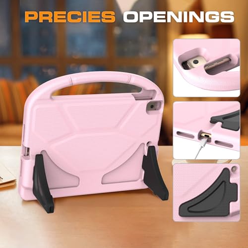 Image of Kids Case for iPad 9th /8th /7th Generation, iPad 10.2 Kids Case with Built-in Screen Protector, Durable Shockproof Handle Stand Protective Cover for iPad 10.2 Inch 2021 /2020 /2019, Light Pink