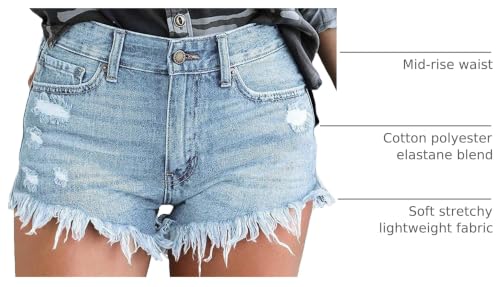 Image of MODARANI Denim Shorts for Women Distressed Jean Shorts Ripped Summer Hot Short