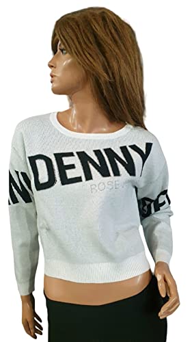 Denny Rose Jeans Mujer Jersey Cuello Redondo Manga Larga 221Nd53014, Color blanco., XS