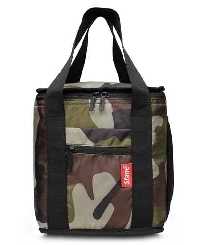 Image of Sfane Insulated Lunch Bag - Compact, Easy Wash, Smooth Zipper & Lightweight - Tote Bag & Container, Tiffin Bag for Men, Women, Adults (Mulicolor)