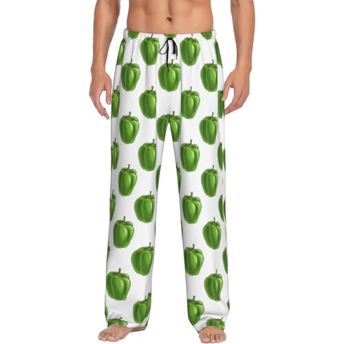 Pajama Pants Men - cartoon Bell Pepper Men's Pajama Bottoms, Mens Cotton Pajama Pants