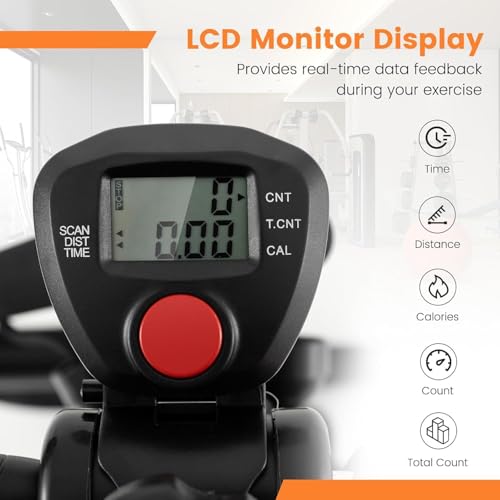 Image of Stepper Pedal Exerciser Adjustable Fit Sit Arm Leg Exercise Peddler Machine Indoor Fitness Bicycle Physical Therapy Machine for Seniors and Elderly (Black & Orange)