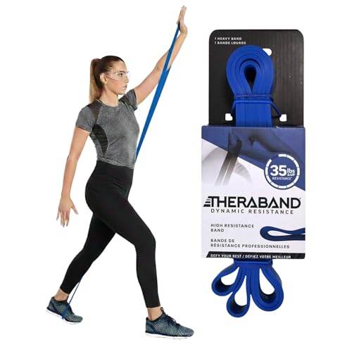 THERABAND High Resistance Band, Heavy Elastic Super Band for Full Body Workouts, Physical Therapy, Strength Training, Durable 41” Loop Exercise Band, 35 lbs Resistance