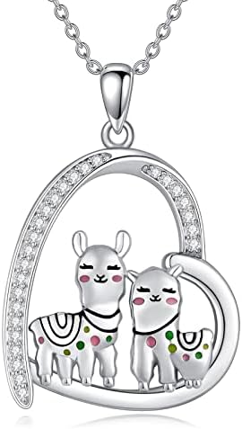 Penguin/Guinea Pig/Flamingo/Red Panda/Hippo/Cat/Duck/Koala/Bear/Panda/Axolotl/Red Cardinal Necklace Penguin Gifts 925 Sterling Silver Hugging Penguins Cute Animal Jewellry for Women Sister