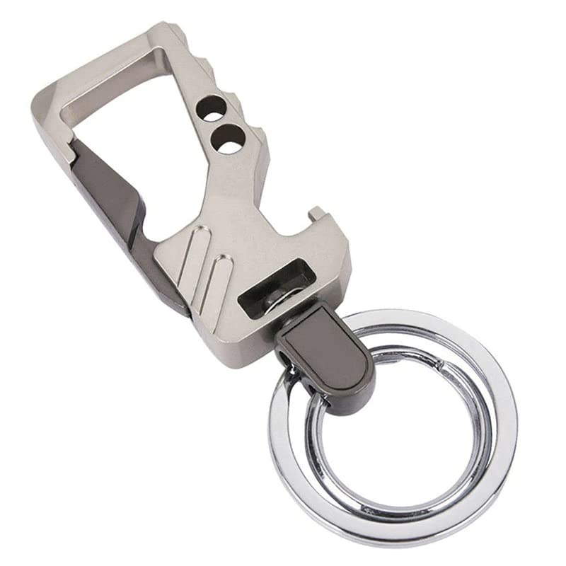 Image of Contacts Heavy Duty Stainless Steel Keychain with Bottle Opener for Men and Women - Gun Metal Silver (Pack of 1)