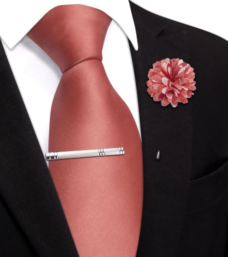 Image of Hi-Tie Pretied Boys Ties Solid Color Kids Adjustable Necktie Lapel Pin Clip Set Age 8-12 Wedding School Graduation