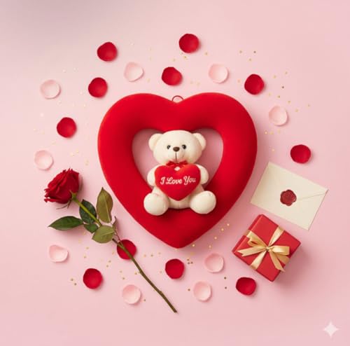 Plush Teddy Bear with Heart Frame, ...