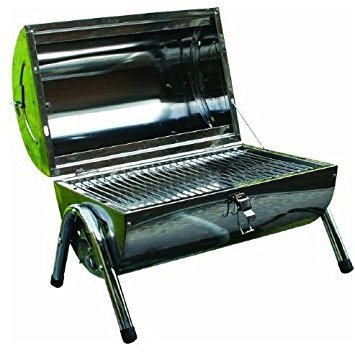 Kingfisher PORTABLE TABLETOP STAINLESS STEEL BBQ BARBEQUE FOLDING DOUBLE GRILL CAMPING