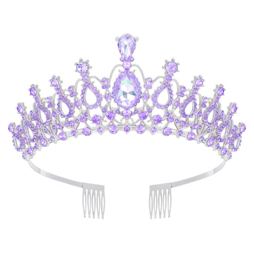 Tiara Crown for Women, Headband Hair Accessories for Birthday Wedding Party Costume (C-Purple)