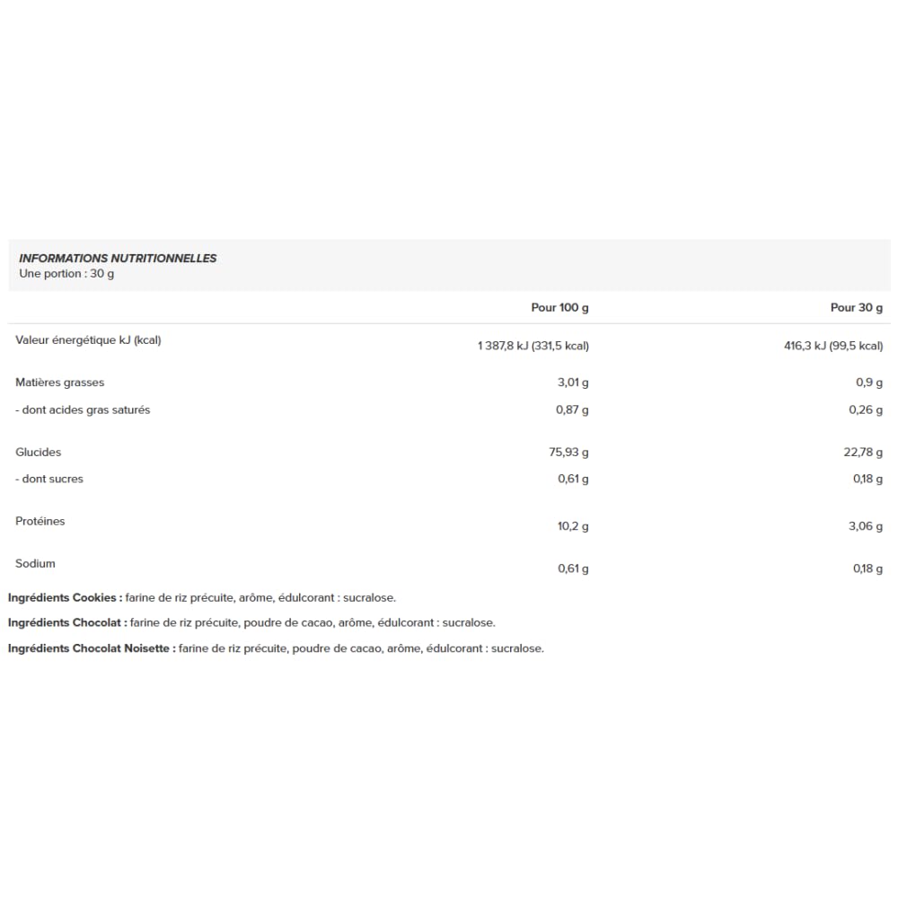 Addict Sport Nutrition | Rice Cream (1kg) | Crèmes de riz | Sans gluten, sans sucre - Chocolat Noisette