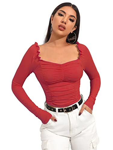 Image of Shasmi Women's Shirt | Sweat Heart Neck | Full Sleeve | Regular Fit | Elegant Design Stylish & Comfortable | All-Day Comfort | Perfect for Formal, Casual (Tank Top)
