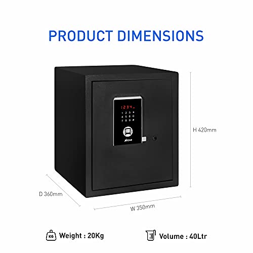 Image of Ozone 40 Litres Fingerprint Safe Locker for Home and Office - Fingerprint Lock 2-in-1 Unlocking Fingerprint and Password | Size 420H x 350W x 360D mm | Weight 20.4 kg | 2-Year Warranty