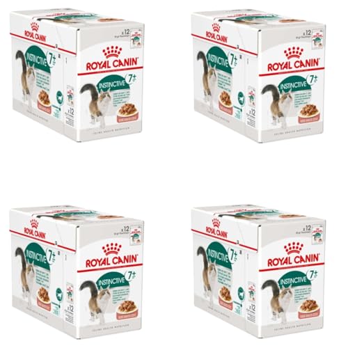 ROYAL CANIN INSTINCTIVE 7+ en Salsa | Paquete de 4 | 4 x 12 x 85 g | pienso Completo para Gatos Adultos a Partir de 7 años | para apoyar la vitalidad y la Salud renal
