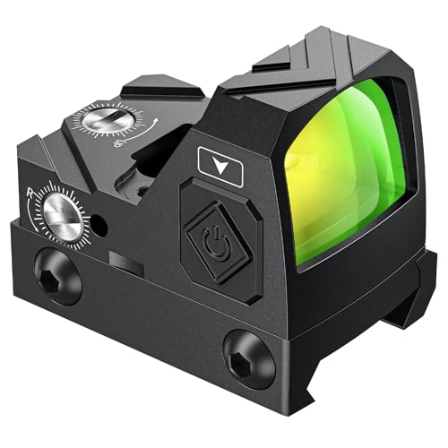 CVLIFE WolfCloak C03 Motion Awake 2MOA Green Dot Scope for RMR Cut Footprint, Shockproof and Waterproof Green Dot Sight, Green Dot with Adapter Plate for MOS and 21mm Picatinny Base.