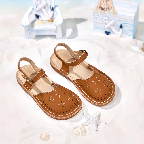 Image of Girls Dress Sandals Comfy Hook and Loop Summer Shoes for Toddlers