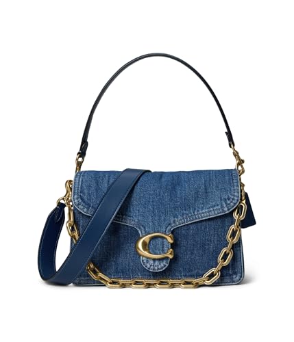 Coach Chain Tabby Shoulder Bag in Denim, B4/Deep Blue