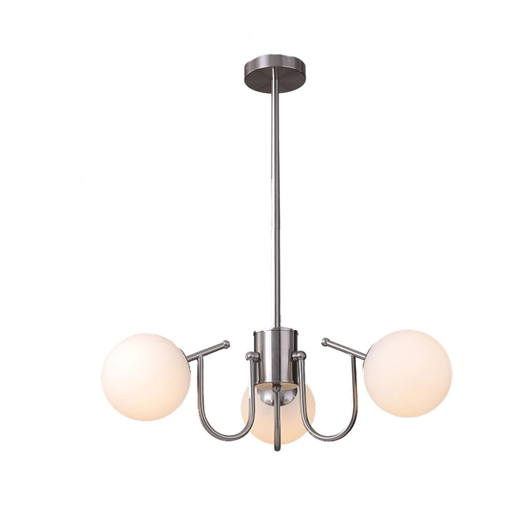 Lampe suspendue anti-éblouissement en verre sphérique pour illuminer un salon sombre