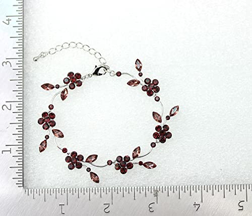 Image of Faship Gorgeous Rhinestone Crystal Floral Necklace Earrings Set