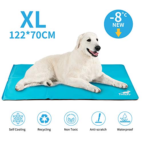 Toozey Alfombra Refrescante para Perro Autoenfriamiento - Alfombra de Gel Activada por Presión para Perros Extra Grande, a Prueba de Arañazos/Impermeable/Antideslizante, XL
