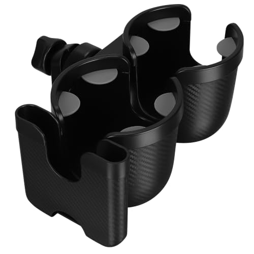 Image of Accmor Stroller Cup Holder with Phone Holder, Bike Cup Holder, Universal Cup Holder for Uppababy Nuna Strollers, 2-in-1 Drinks Holder for Walker, Wheelchair, Scooter