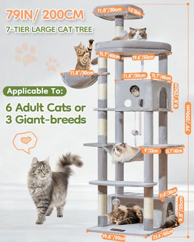 Taoqimiao Tree XXL para Gatos Grandes 79 Pulgadas miniatura 2