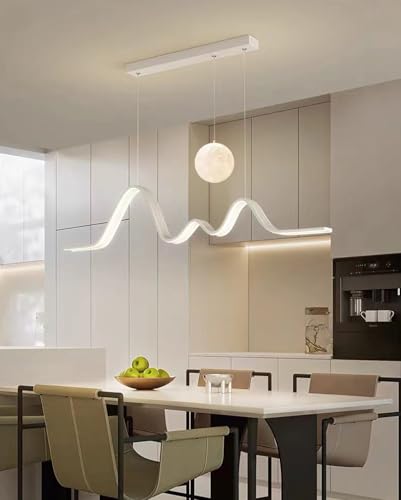 Lampe suspendue LED noire 110 cm variable avec télécommande pour cuisine - 5