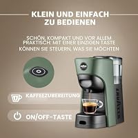 Lavazza, A Modo Mio Tiny Eco Green Kaffeemaschine mit 64 sortierten Kapseln, Espressomaschine aus recyceltem Kunststoff, 1450 W, 220-240 V, 50/60 Hz, 0,6 Liter – Ansicht 3