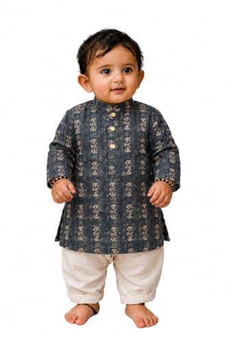 Image of Gauri Laxmi Enterprise GLE Rayon Blend Embroidered Kurta for Boys (3-4 Years) | Only Kurta | No Pyjama