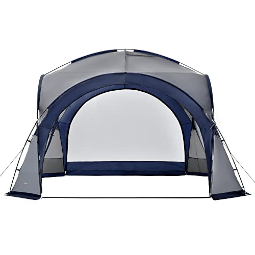 Paviljoen Grästorp met LED-verlichting 345x345x247 cm blauw - Afbeelding 6