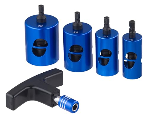 Coffret poignée + 4 ébavureurs pour tube multicouche Ø16-20-26-32 mm | ébavureurs manuels ou adaptables sur visseuse avec embouts 6 pans | ébavurage net,...
