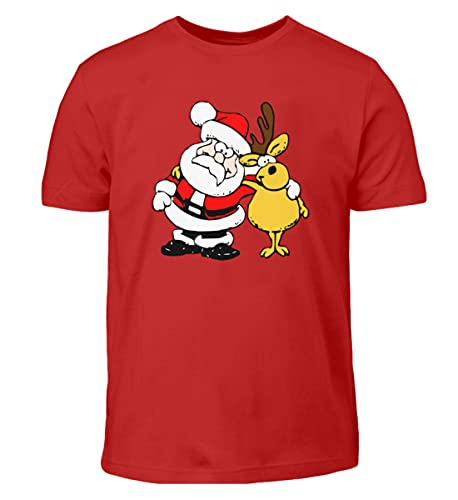T-Shirt de Noël Enfant Rouge avec Renne, le Cadeau Festive Parfait