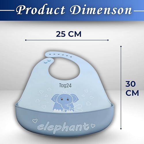 Image of Baby Bib for Feeding and Weaning Babies and Toddlers | Waterproof, Washable, Reusable | Adjustable Neckline with Buttons | Easy to Clean and Non-Messy Design