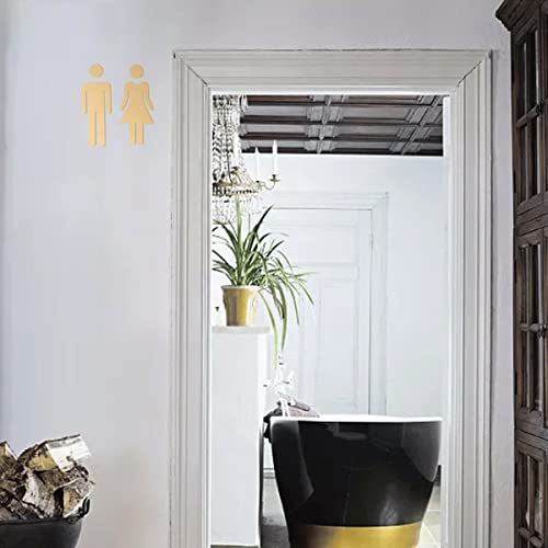 Messing-Toilettenschilder-Set for Badezimmer-Türdekoration