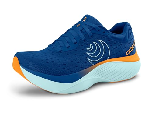Topo Athletic Zapatos Deportivos para Correr de Carretera Atmos de 5 mm de caída, Ligeros y cómodos para Hombre, Azul/Naranja, 42 EU