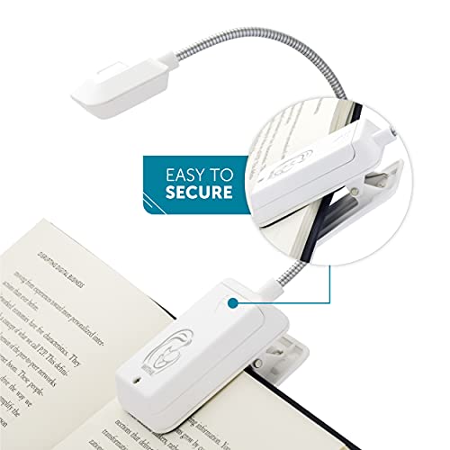 WITHit Clip On Book Light – Mommy & Me, White – LED Task and Reading Light with Clip for Books and eBooks, Dimmable Brightness, Portable and Lightweight, Bookmark Light for Adults, Batteries Included