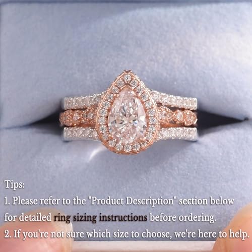 Image of Newshe Jewellery Wedding Rings for Women Bridal Sets Engagement Ring